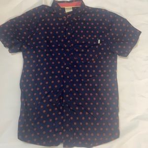 Blue and burgundy button down short sleeve